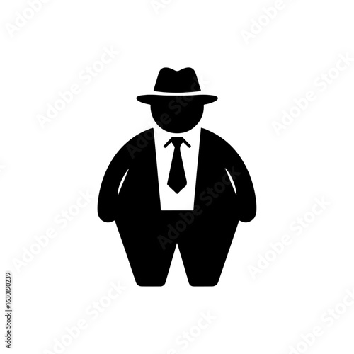 fat man silhouette , fat man vector