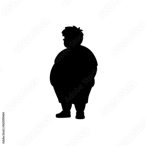 fat man silhouette , fat man vector