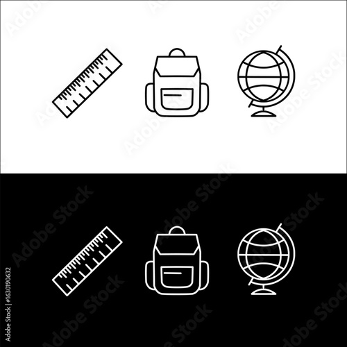 Minimalist Education Icons Set – Back to School Elements