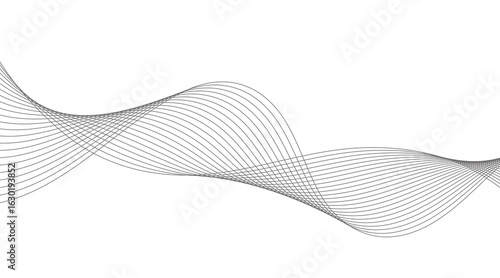 Abstract Waveform Lines in Grayscale