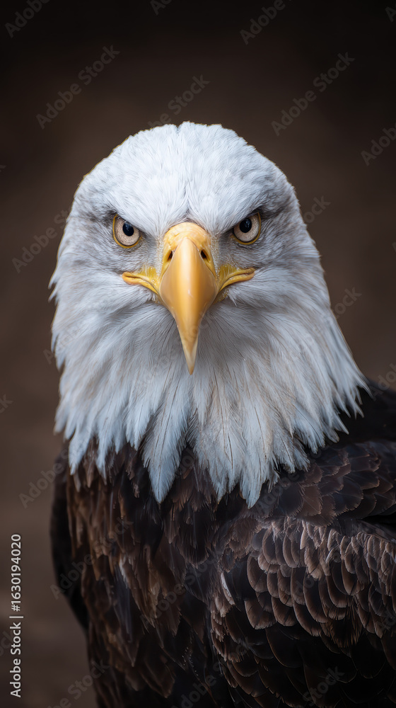 Fototapeta premium Eagle Looking Directly at Camera Intense Gaze