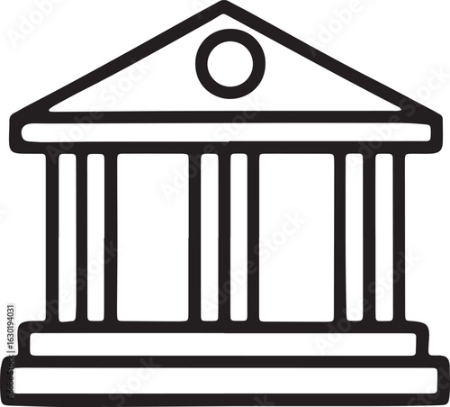 Financial institution building line art icon