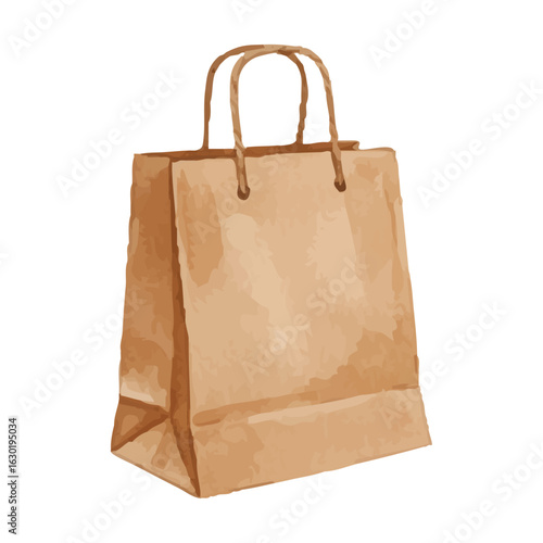 Watercolor paper bag illustration