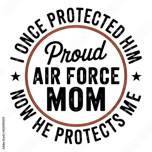 Proud Air Force Mom Emblem Design isolated on a transparent background image