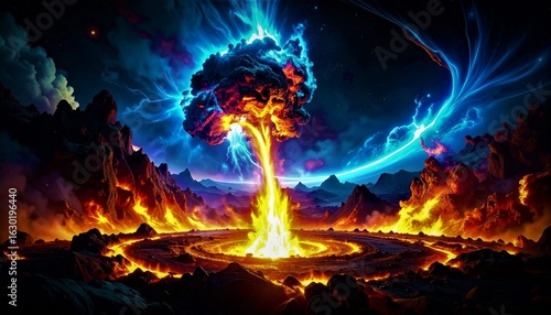 A meteor falls to Earth which causes an explosion and forms a crater 6