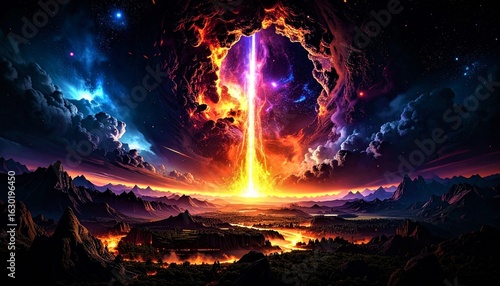 A meteor falls to Earth which causes an explosion and forms a crater 5