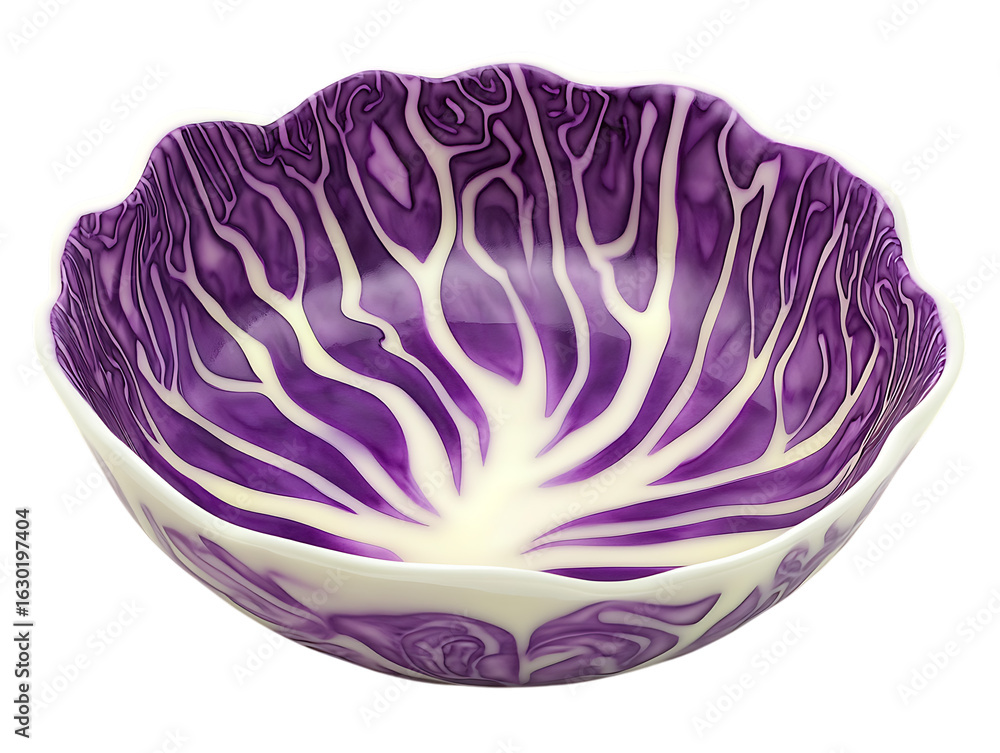 Obraz premium Purple cabbage bowl isolated on transparent background