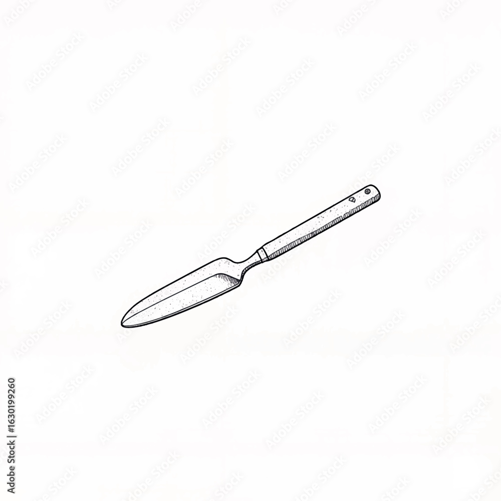 Fototapeta premium Detailed trowel illustration on white background, gardening concept