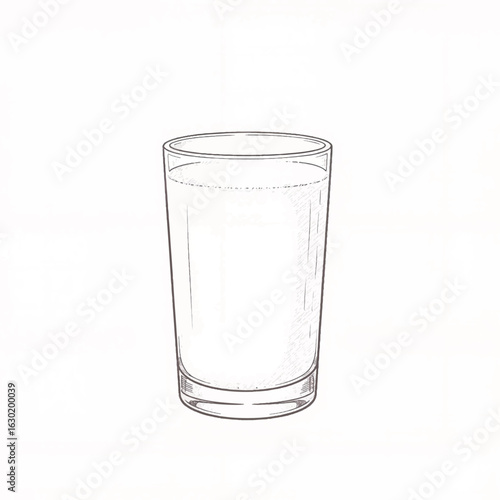 Glass of milk on white background, simplicity and nourishment