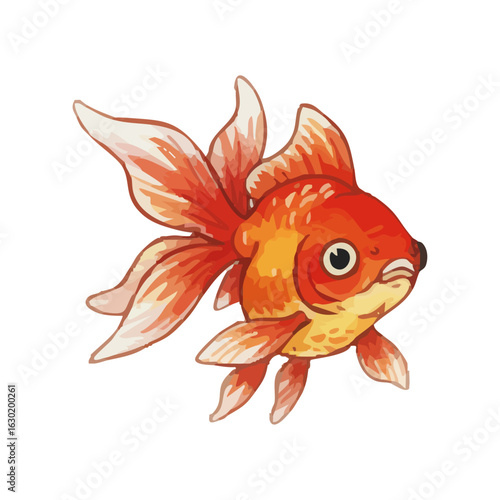 Watercolor goldfish illustration
