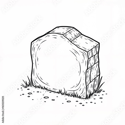 Hand-drawn gravestone illustration symbolizing memory and loss -