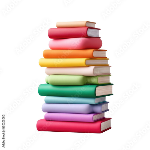 Wallpaper Mural Colorful Stack of Books with Soft Covers Displaying a Spectrum of Colors in a Playful Arrangement on a Bright Background Torontodigital.ca