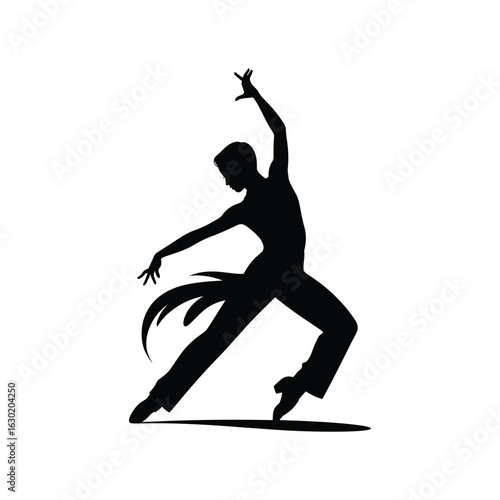 Silhouette of a dancer in a dramatic pose