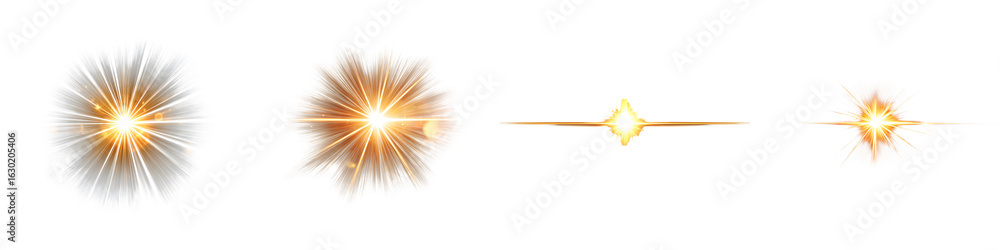 Fototapeta premium Starburst Light Effect Set - Lens Flare Graphic Elements