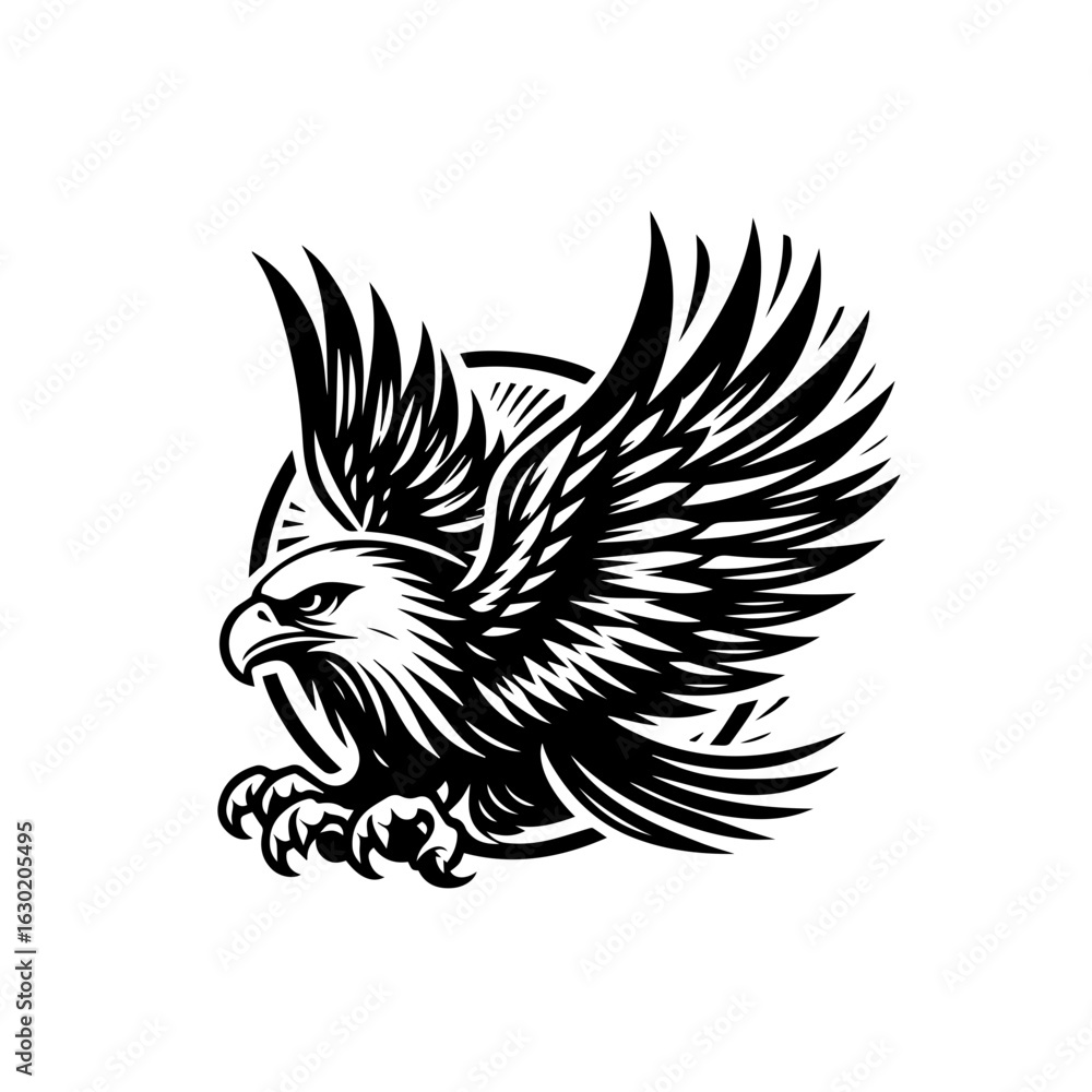 Obraz premium Fierce Eagle Talon Attack Emblem.