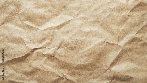 Brown wrinkle recycle paper background. Closeup of brown paper texture background. Vector illustration.