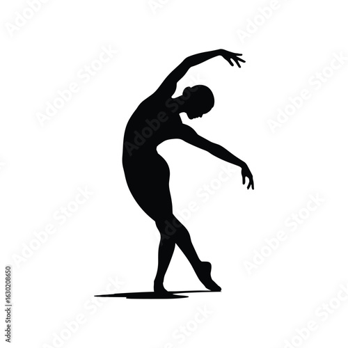 Elegant silhouette of a dancer in a graceful pose