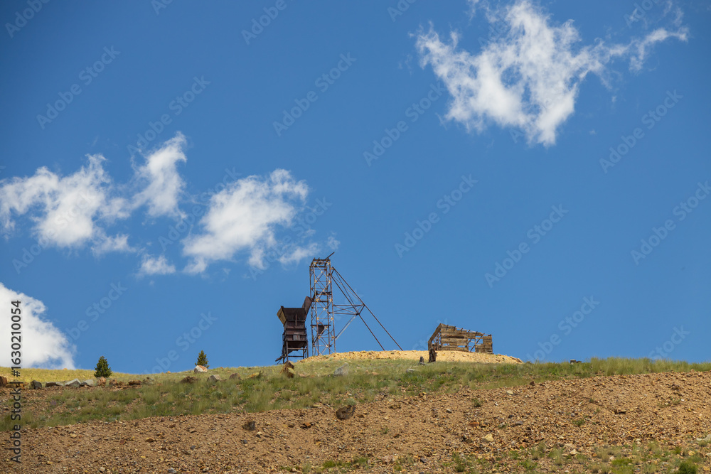 Fototapeta premium Old mining buildings in Cripple Creek Mining District in Victor, Colorado