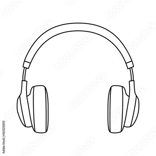 Hand drawing headphones vector illustration for listening music or podcast,Isometric wireless over ear headphones,Trendy isometric icon showing headphones,easy to edit