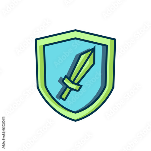 Filled outline Sword for game icon isolated on white background. Flat filled outline style with shadow. Vector