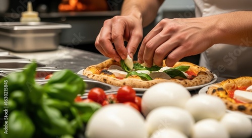 Wallpaper Mural Chef Hands Preparing Authentic Italian Pizza with Fresh Ingredients Torontodigital.ca
