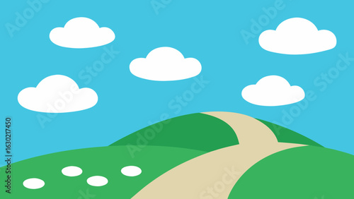 clouds hilltop path nature outdoor sky