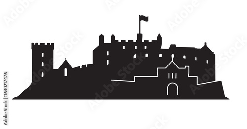 Edinburgh Castle Silhouette Vector