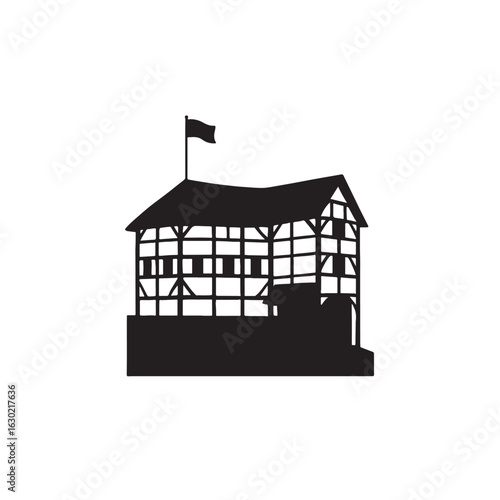 Globe Theatre Silhouette Vector