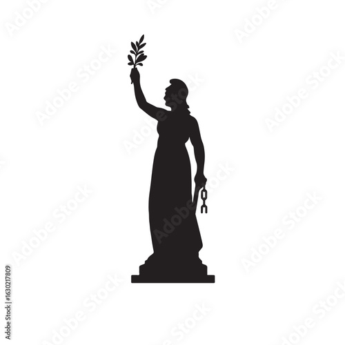 Marianne French Republic Statue Silhouette Vector