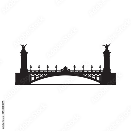 Pont Alexandre III Bridge Silhouette Vector