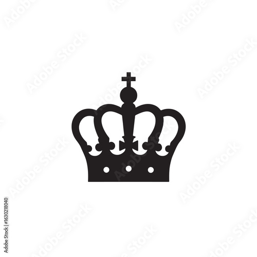 Royal Crown Icon Silhouette Vector