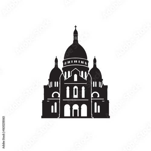 Sacré-Cœur Basilica Silhouette Vector