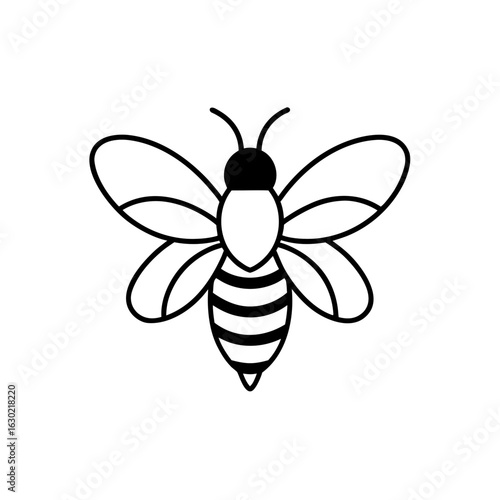 bee with wings icon vector