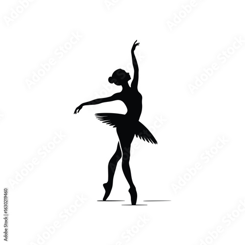 Elegant silhouette of a ballerina in a graceful pose