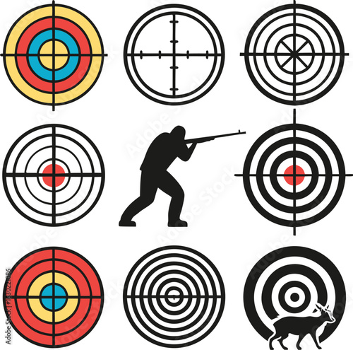 An accurate archer hits the red bullseye, aiming for a successful business goal
