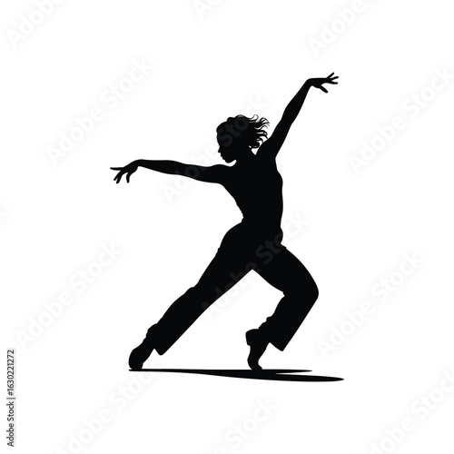Silhouette of a dancer in a dynamic pose
