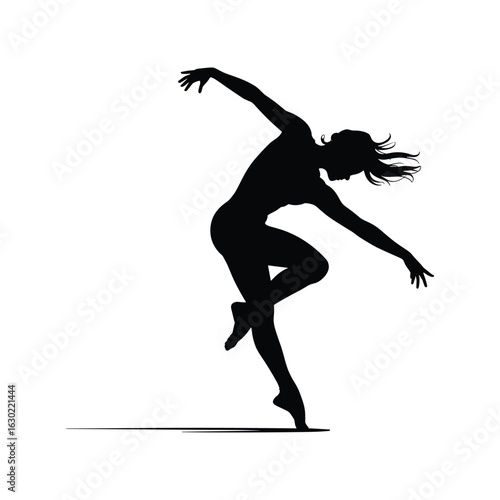 Dynamic silhouette of a dancer in motion