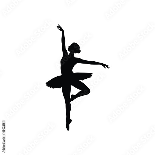 Silhouette of a ballerina in a graceful pose