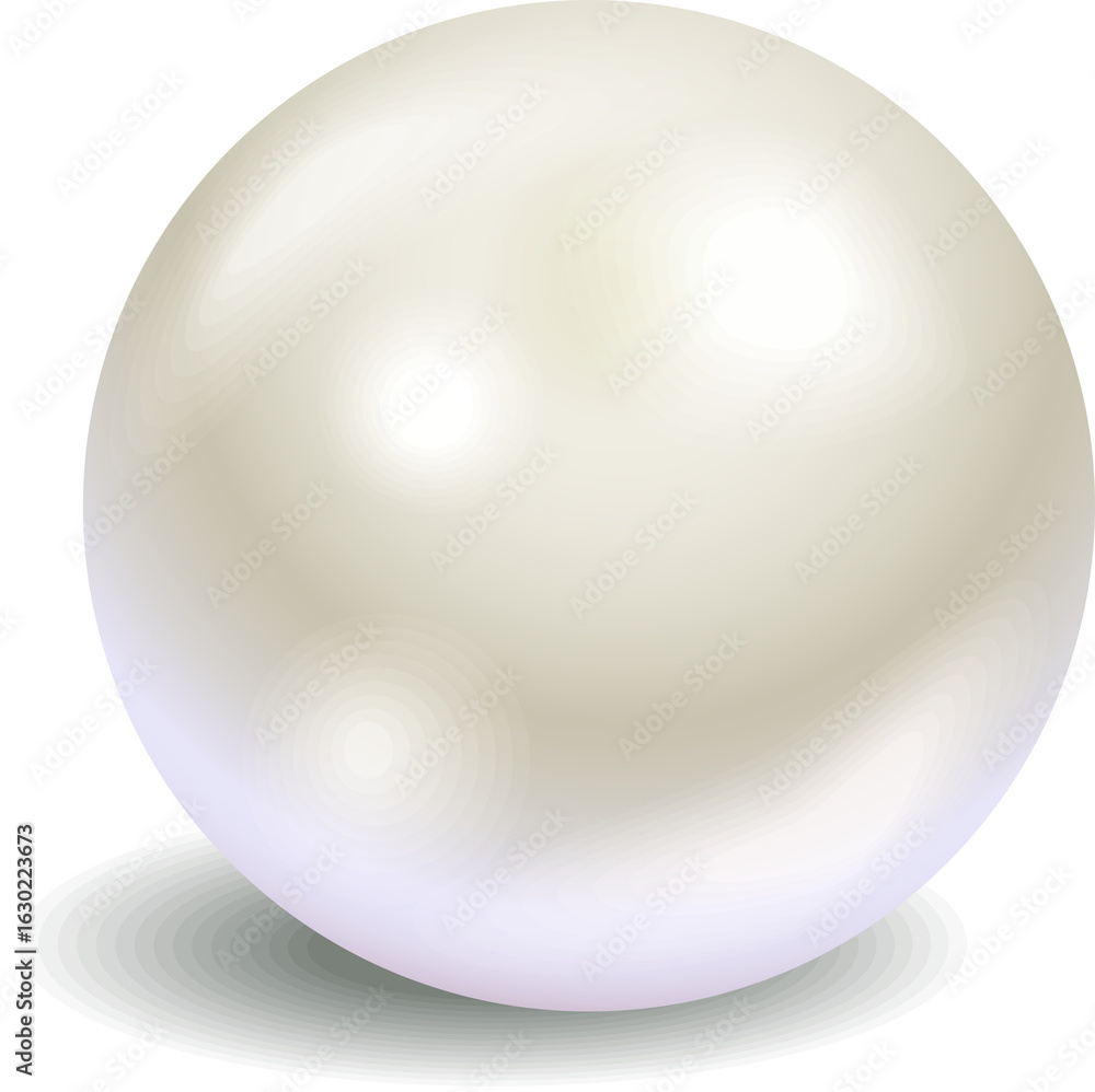 Obraz premium vector illustration of a pure white pearl