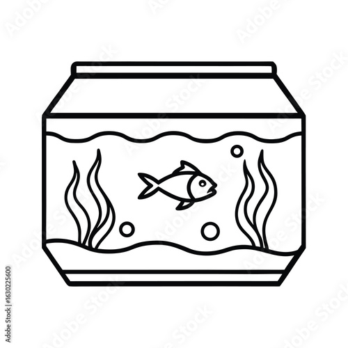 aquarium with fish on white background