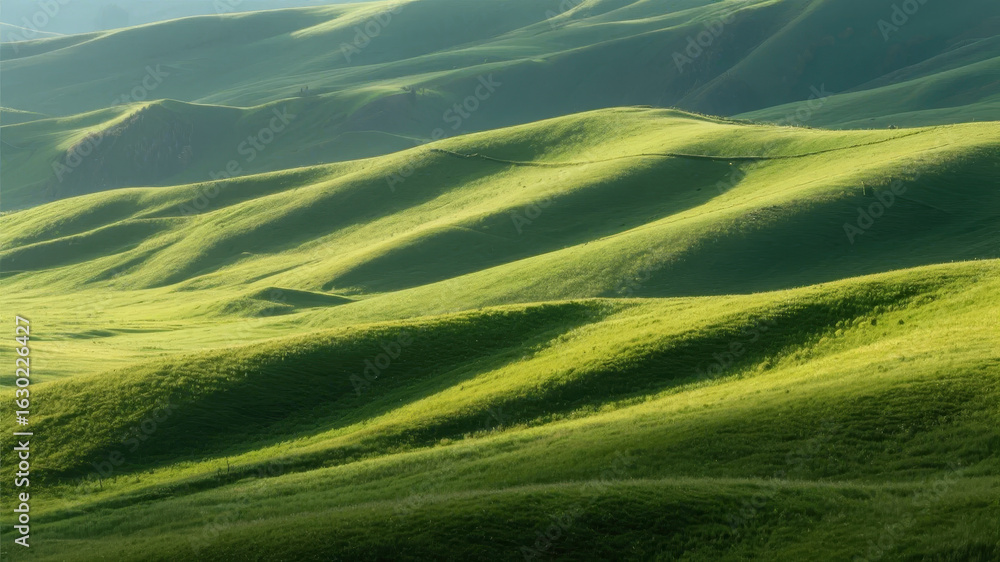 Obraz premium Rolling Green Hills Under Soft Light