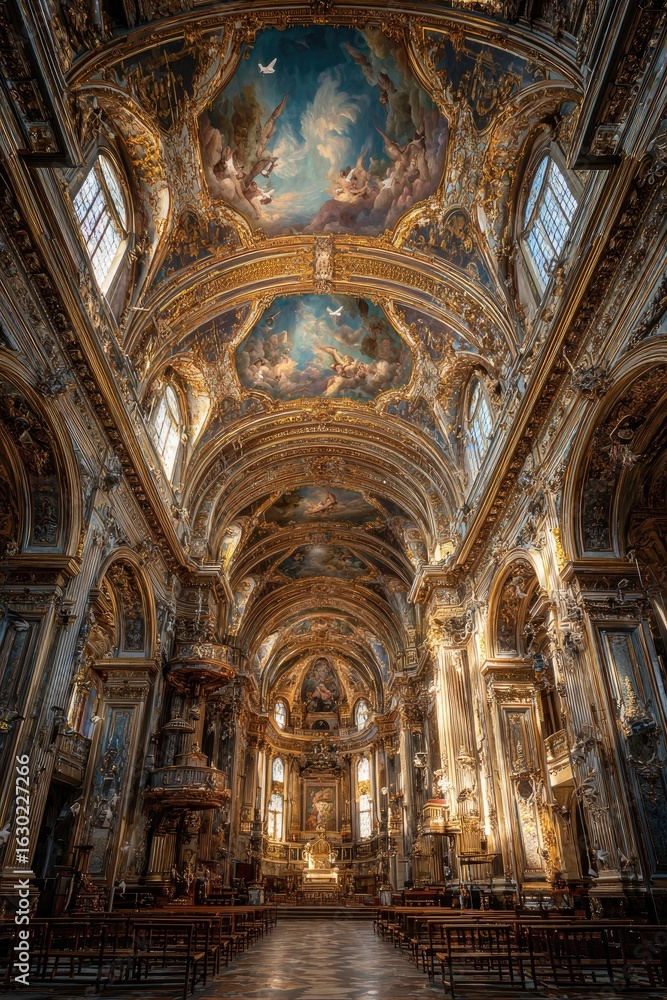 Fototapeta premium Grand interior of a baroque church