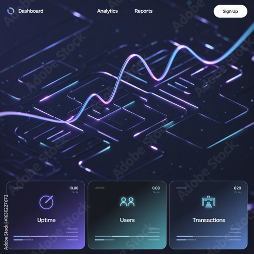 Dark Blue Tech Abstract Background with Glowing Futuristic Lines

