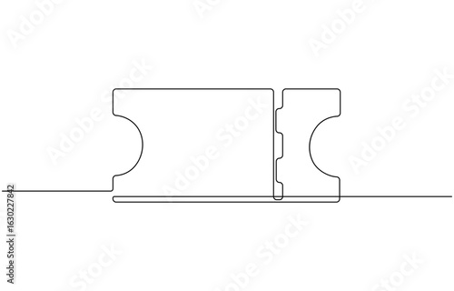Ticket Single Line Icon, vector.