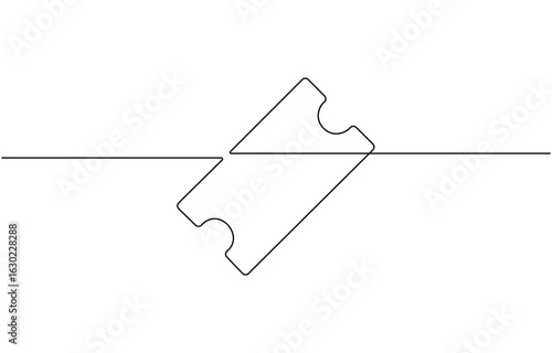 Ticket Single Line Icon, vector.