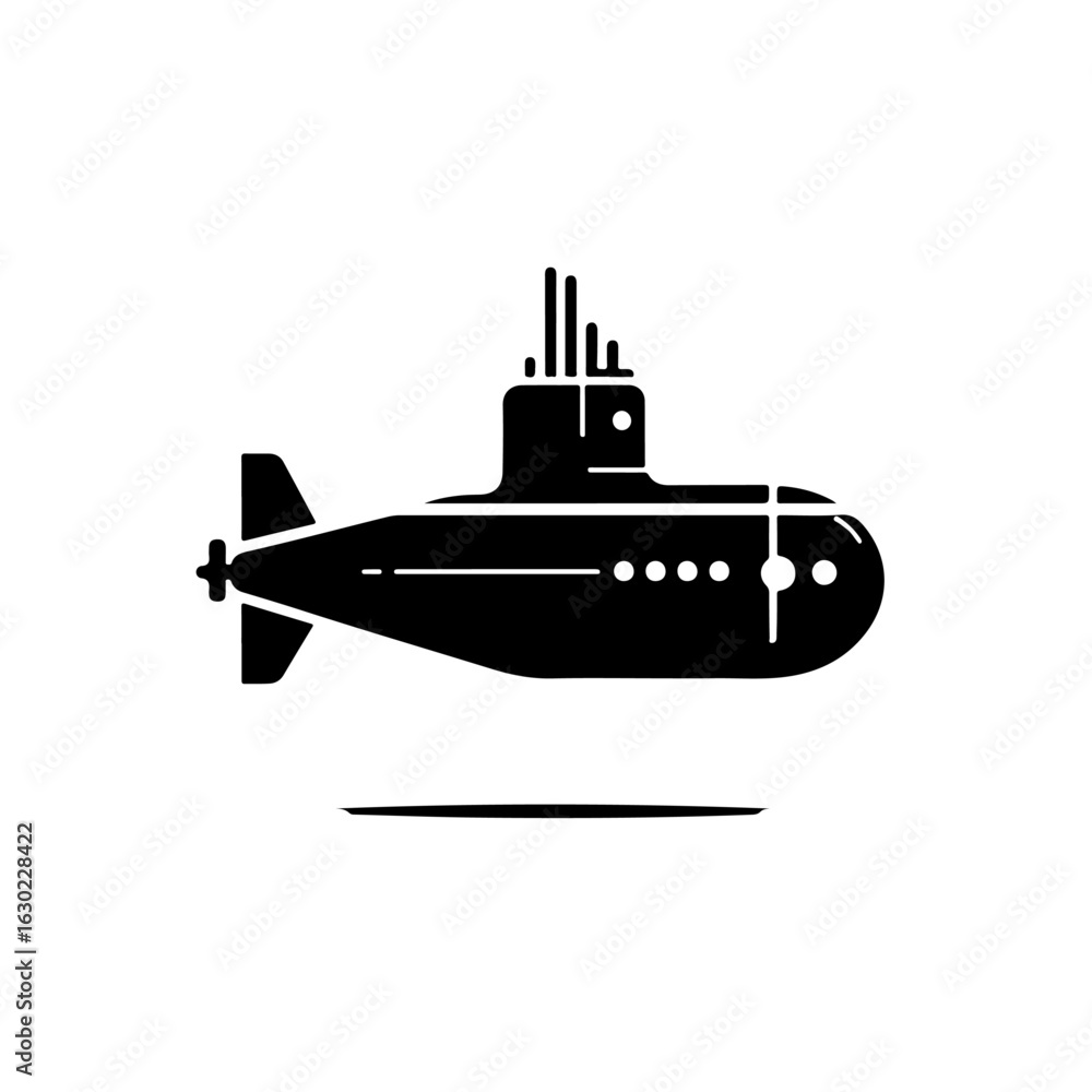 Obraz premium Submarine silhouette , Submarine vector