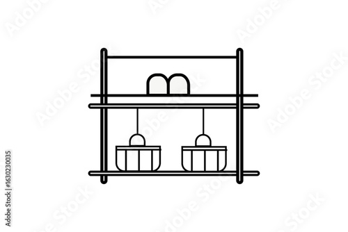 vector illustration of a kitchen rack
