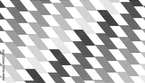 Black and white seamless pattern with smooth transition effect for modern background and design element. Vector Format Illustration 
