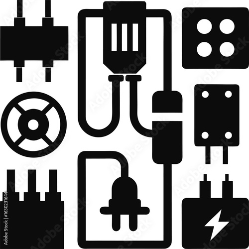Electrical components and connections wiring plug