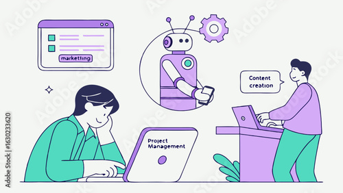 Collaborative Work with AI for Project Management and Content Creation.